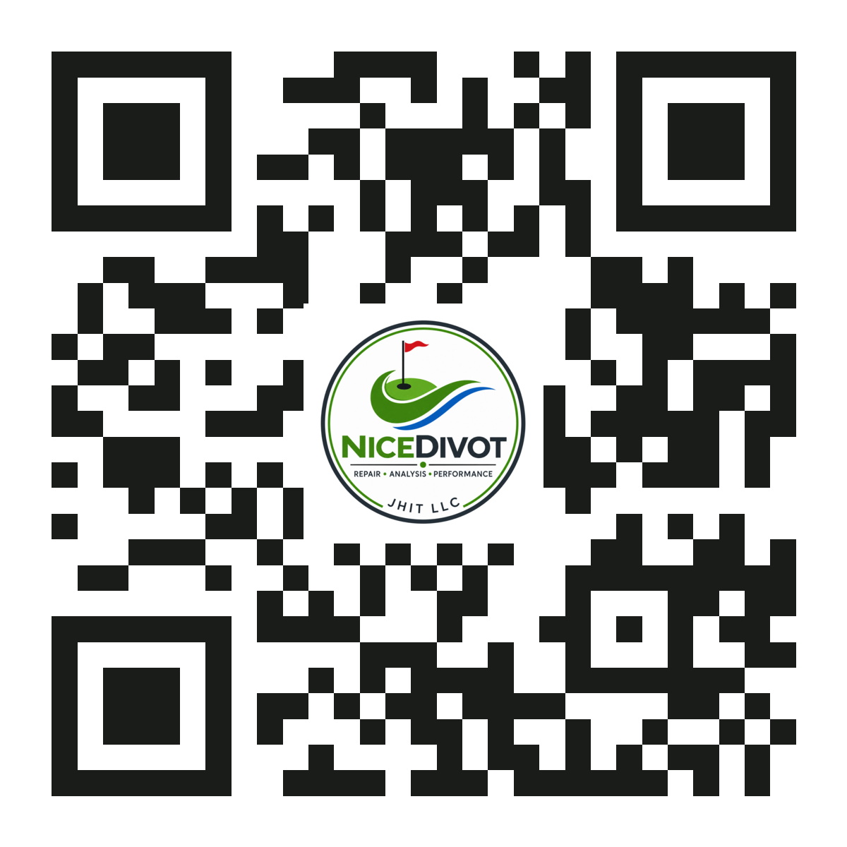 QR code linking to nicedivot.golf
