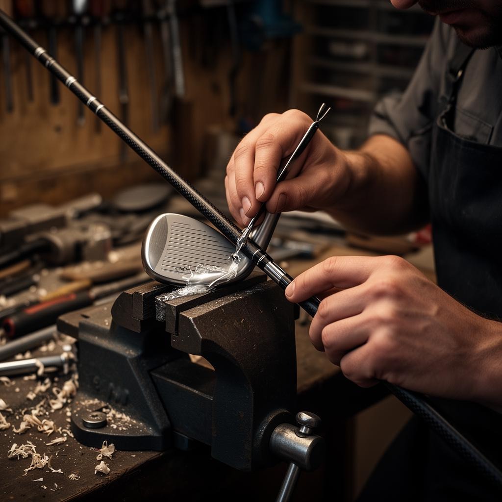Epoxy bonding and precision assembly of a forged golf iron in a tour-grade workshop